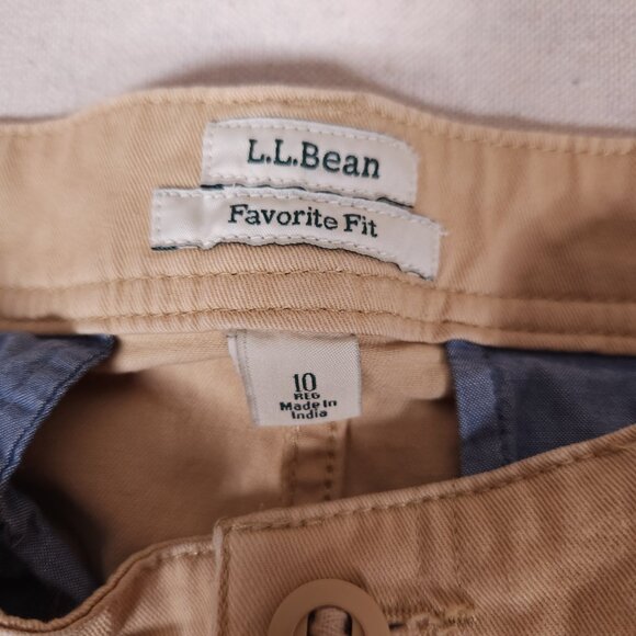 LL Bean Lakewashed Khaki Chino Casual Pants Favorite Fit Womens 10 Reg FLAW - Picture 3 of 15